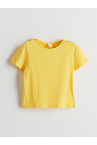 LC Waikiki New Season Crew Neck Basic Short Sleeve Girls T-Shirt - S5Hd08Z1