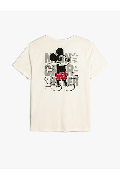 Koton Mickey Mouse Oversize Printed Licensed T-Shirt - Short Sleeve, Crew Neck