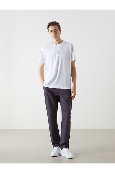 LC Waikiki Νέα σεζόν Crew Neck κοντομάνικο εμπριμέ χτενισμένο βαμβακερό ανδρικό Tisort - S5KR63Z8