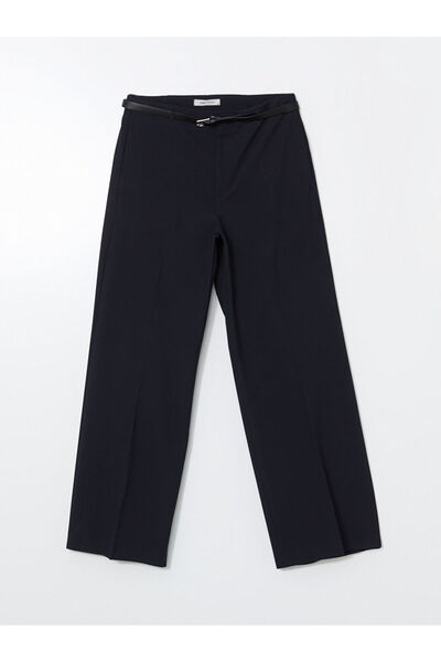 LC Waikiki LCW Vision Lacivert Beli Kemerli Dar Fit Kadın Pantolon