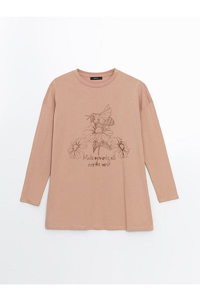 LC Waikiki Νέα σεζόν γυναικείο τουνίκ με στάμπα Crew Neck - S5JG53Z8