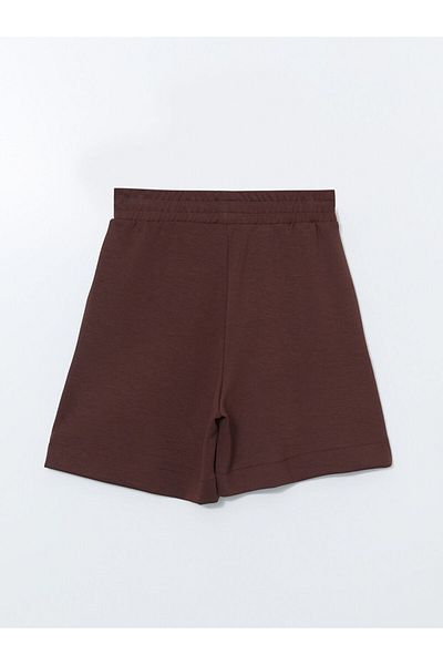 LC Waikiki Pantaloni scurți pentru femei LCW Vision maro cu talie elastică
