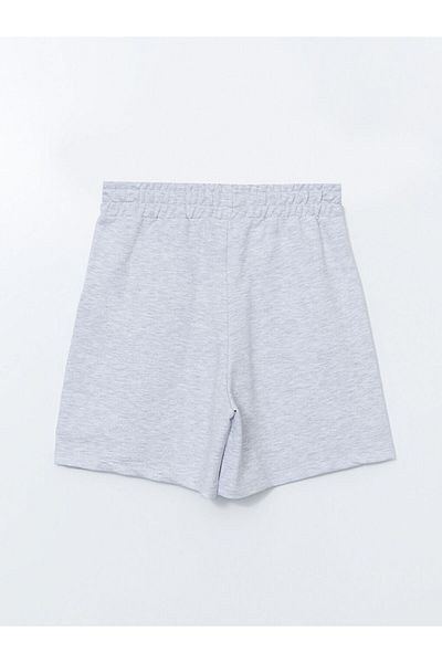 LC Waikiki Xside Gray Elastic Waist Los Angeles Printed Women's Shorts