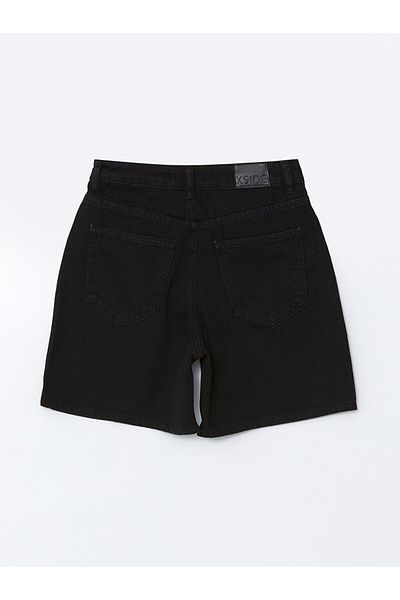 LC Waikiki XSIDE Μαύρο ψηλόμεσο Mom Fit Γυναικείο τζιν σορτς
