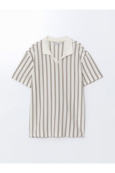 LC Waikiki Ανδρικό μπλουζάκι με κοντό μανίκι LCW Vision Beige Polo γιακά