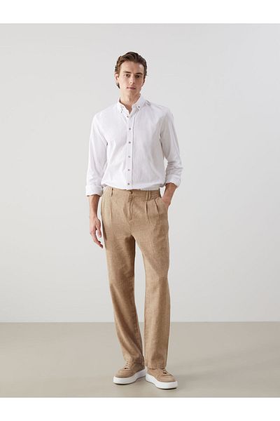LC Waikiki Мъжки панталон от ленена смес LCW Vision Standard Fit
