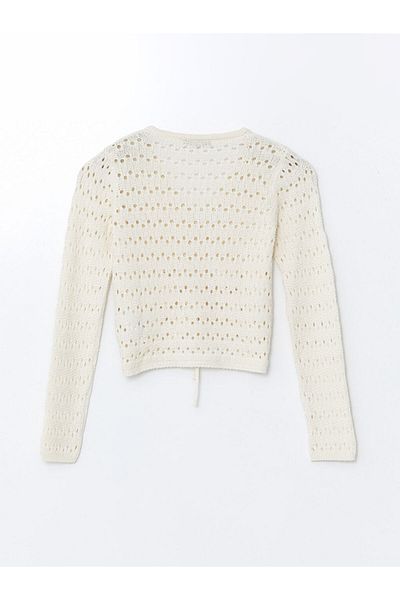 LC Waikiki Lcw V-Neck Openwork Women's Knitwear Sweater Fast Fashion