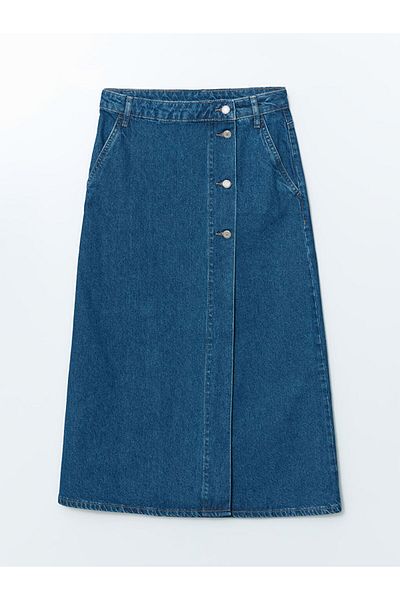 LC Waikiki Fustă de jeans pentru femei LCW Vision, cu ajustare standard