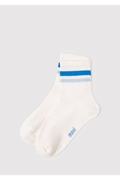 Mavi Weiße Socken mit Streifendetail 1913237 -20843