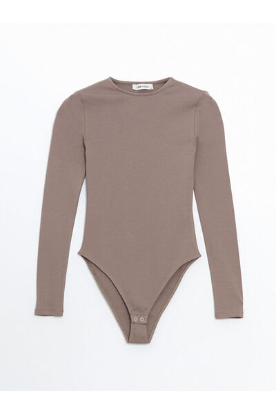 LC Waikiki Lcw Vision Brown Crew Neck Women's Bodysuit