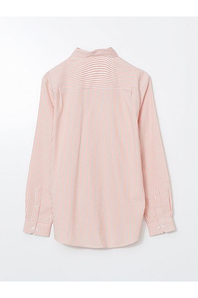 LC Waikiki Lcw Vision Pink Regular Fit Long Sleeve Striped Men's Shirt