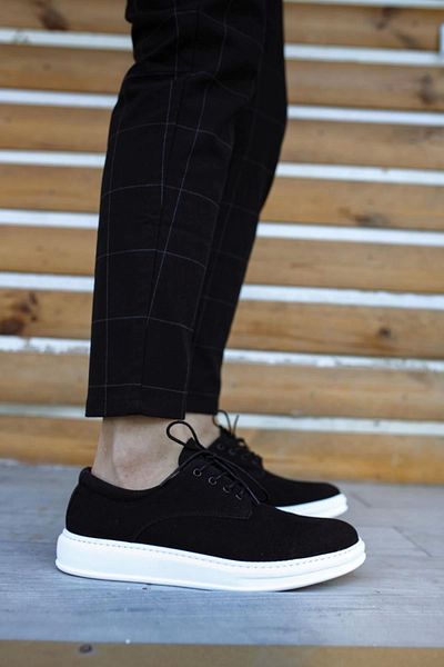 TB Terzi Bey Terzi Bey Classic Men's Shoes 001 Black Suede (White Sole)