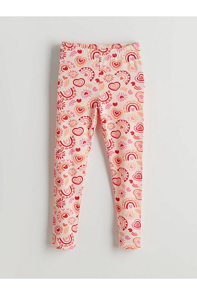 LC Waikiki Printed Girls' Leggings with Elastic Waist, 2-Piece