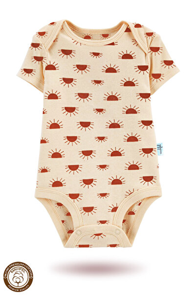 MAHFEL 100% Cotton 3-Piece Organic Printed Snap Fastener Baby Bodysuit