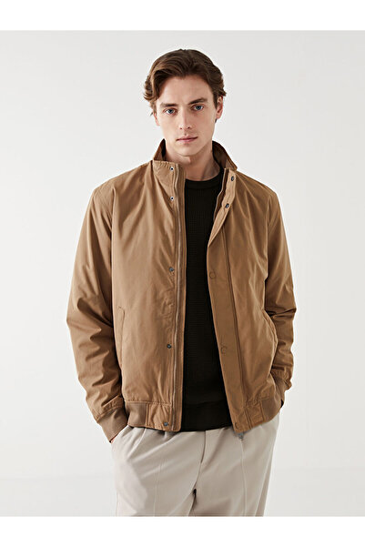 LC Waikiki Brown Standard Fit Stand Collar Men's Coat