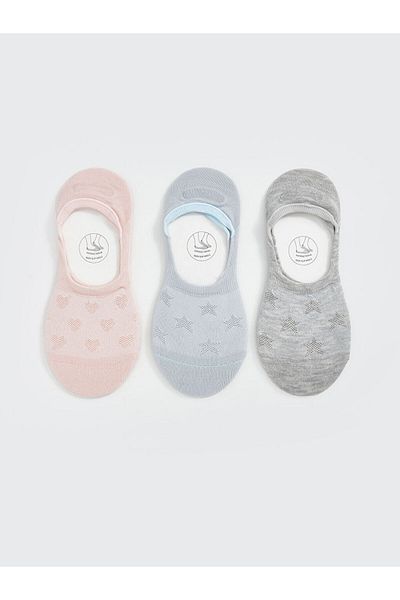 LC Waikiki Lcw Dream Pink Openwork Women's Ballerina Socks 3 Pack