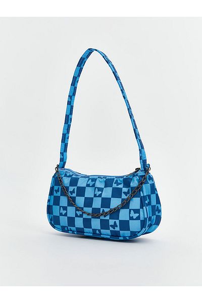 LC Waikiki Lcw Eco Blue Chain Detailed Girl's Baguette Bag
