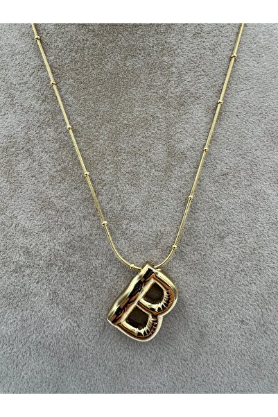 simplicist Balon Harf Çelik Kolye B Harfi