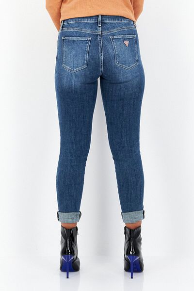 Guess Women Skinny Fit Mid Waist Stretchable Denim Jean, Blue