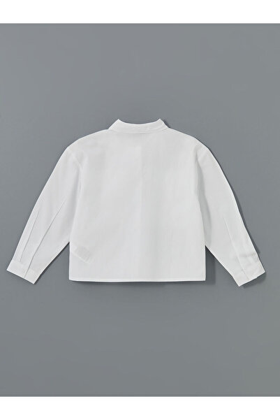 LC Waikiki White Basic Long Sleeve Girls' Shirt