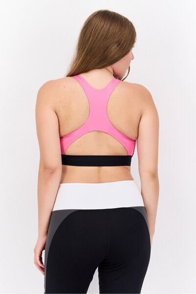 adidas Women Sportswear Fit Brand Logo Padded Sports Bra, Pink