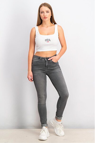 Esprit Women Skinny Fit Medium Rise Jeans, Grey