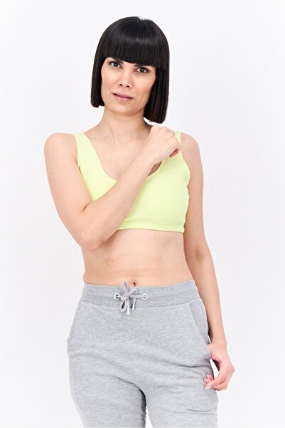 adidas قميص تدريب رياضي نسائي بأكمام قصيرة، أخضر ليموني