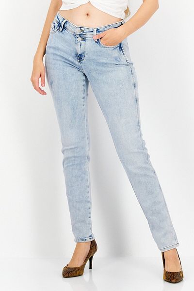 Esprit Women Slim Fit Plain Strethable Denim, Light Blue