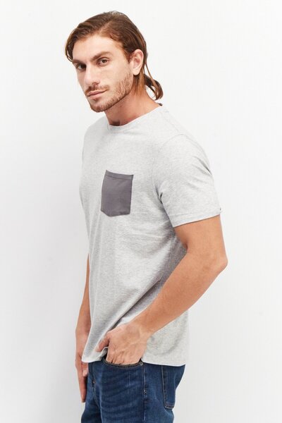 Kenneth Cole Men Crew Neck Short Sleeve Heather T-Shirt, Grey