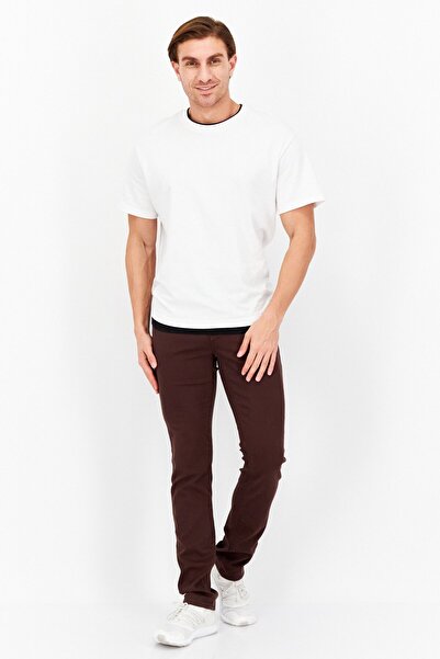 Monfrere Men Skinny Fit Plain Non Stretchable Jeans, Brown