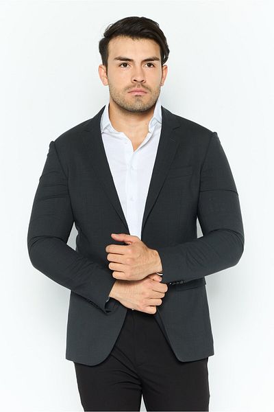 Tommy Hilfiger Men Regular Fit Solid Formal Blazer, Black