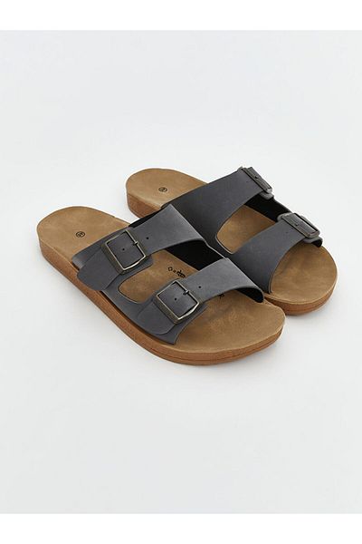LC Waikiki Papuci pentru bărbați LCW STEPS gri cu dungi duble