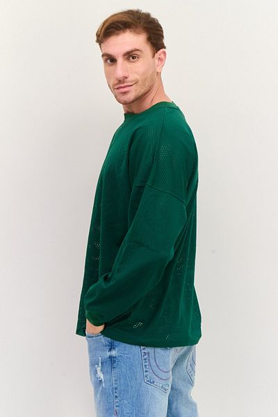 Levi's Men Crew Neck Textured Long Sleeves Sweatshirt, Green