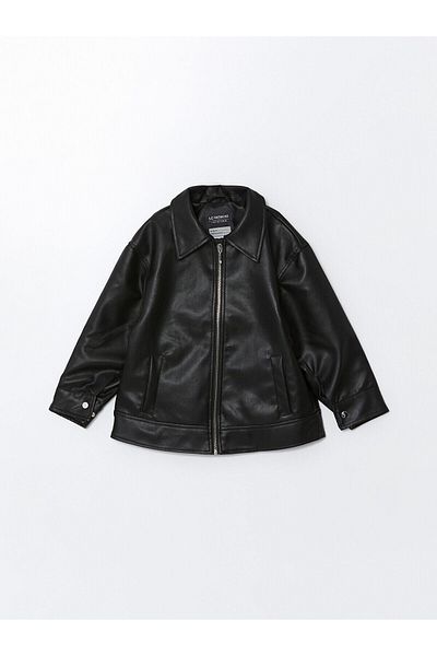 LC Waikiki Leather Look Girls' Coat