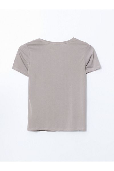 LC Waikiki Lcwaikiki Classic Gray Crew Neck Women's T-Shirt