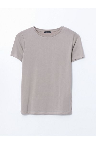 LC Waikiki Lcwaikiki Classic Gray Crew Neck Women's T-Shirt