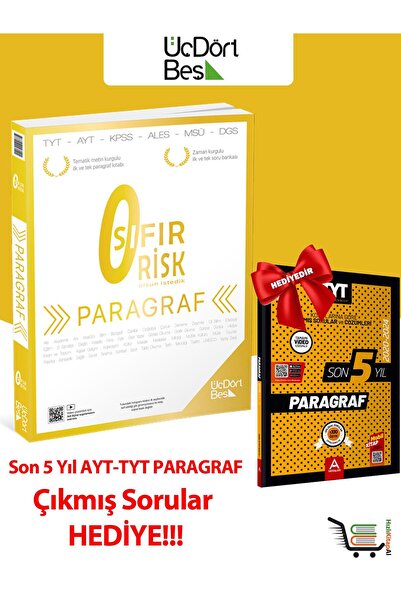 Üç Dört Beş Yayıncılık Paragraf Sıfır Risk Soru Bankası-Paragraf Çıkmış Sorul...