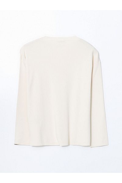 LC Waikiki Lcwaikiki Classic Ecru Crew Neck Women's Knitwear Sweater