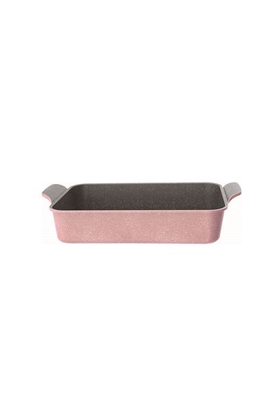 NEOFLAM ,Rectangular Ovenware,Medium,43*21.50cm,double integrated handle,Pink Marble Color.