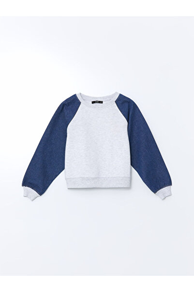 LC Waikiki Nevavm Oval Collar Girls' Sweatshirt with a Difference