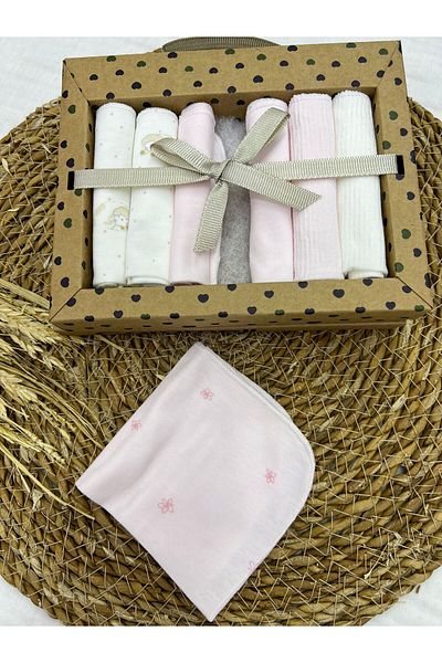 Caramell Cotton 7 Pack Baby Wipes (Newborn) Lamb Pattern 2025 1419 Pink Mini Lmb