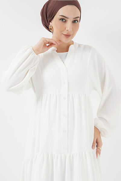 Bigdart 2527 Rochie lungă musulmană pentru femei - albă