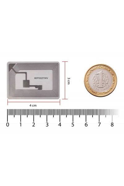 VKTEK Mifare Etiket 13.56Mhz 4 Bit, Yapışkanlı 45x25mm