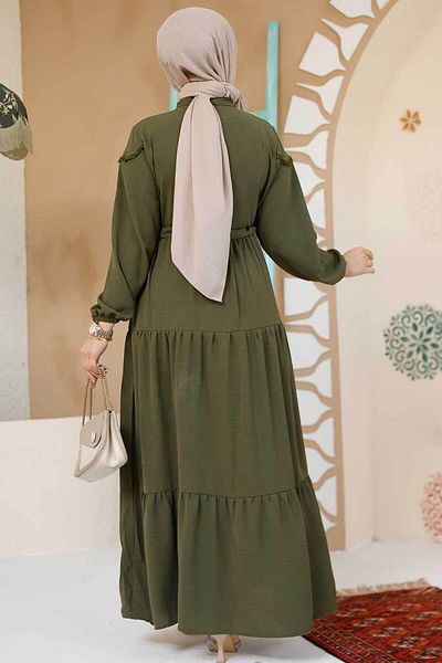 Neva Style Rochie Hijab plisată în straturi 10334HK