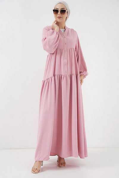 Bigdart 2527 Langes Hijab-Kleid für Damen – Puder