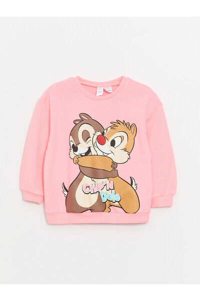 LC Waikiki Nevavm Farkıyla Oval Collar Chip'N Dale Printed Long Sleeve Baby G...