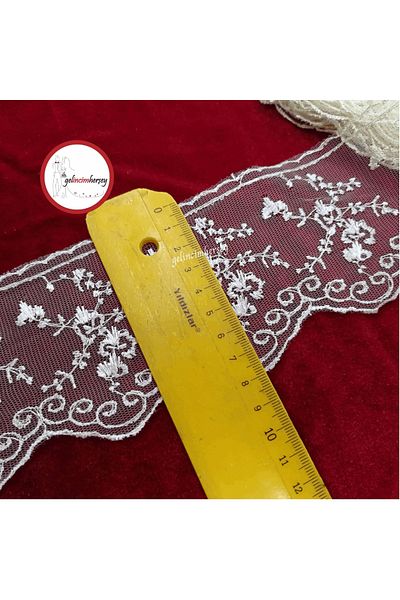 Gelincimherşey Cream Colored Lace Detailed Guipure Tulle