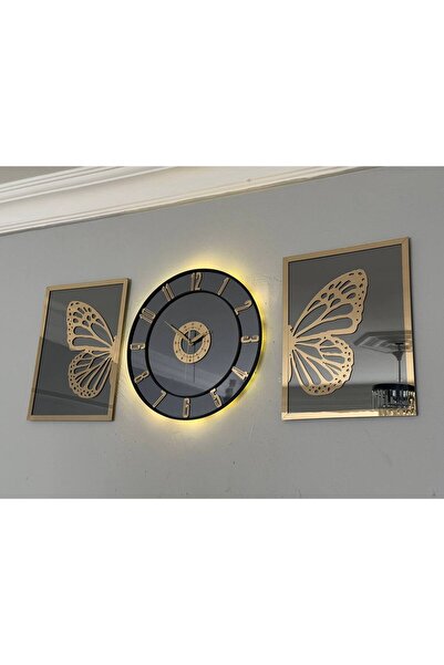 hibiscus Aynalı Model 2 Li Allah (CC) - Muhammed (SAV) Tablo Ve Saat Seti 40