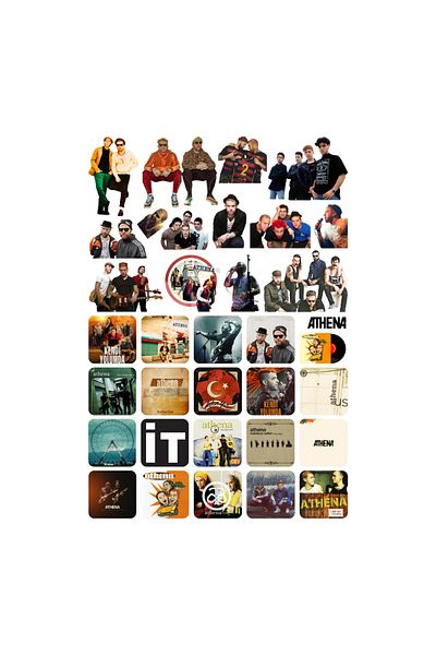Ororabutik Σετ αυτοκόλλητων 35 τμχ Athena Rock Pop Indie - Σετ αυτοκόλλητων