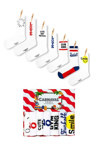 CARNAVAL SOCKS Σετ 7 κάλτσες αθλητικού σχεδιασμού 1015